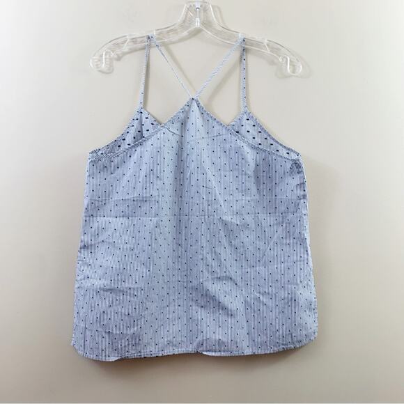 Madewell Lullaby Pajama Striped Cami Blue/WhiteTop in Swiss-Dot - Picture 5 of 6